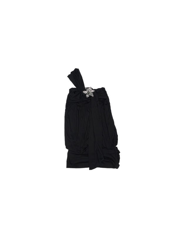 One-Shoulder Knotted Bud-shaped Strapless Dress