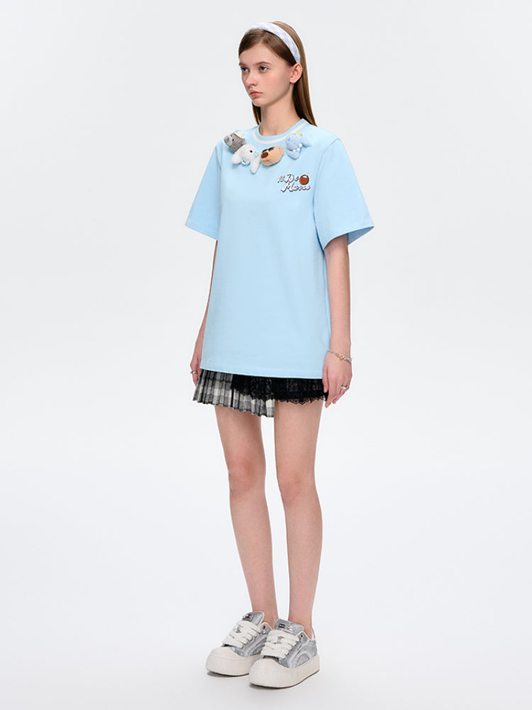 Multi-Doll Cotton Round-Neck T-Shirt