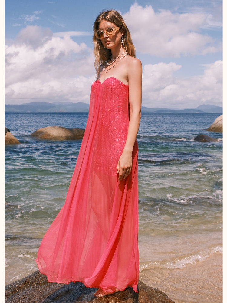 Netting Skirt Lace Backless Dress