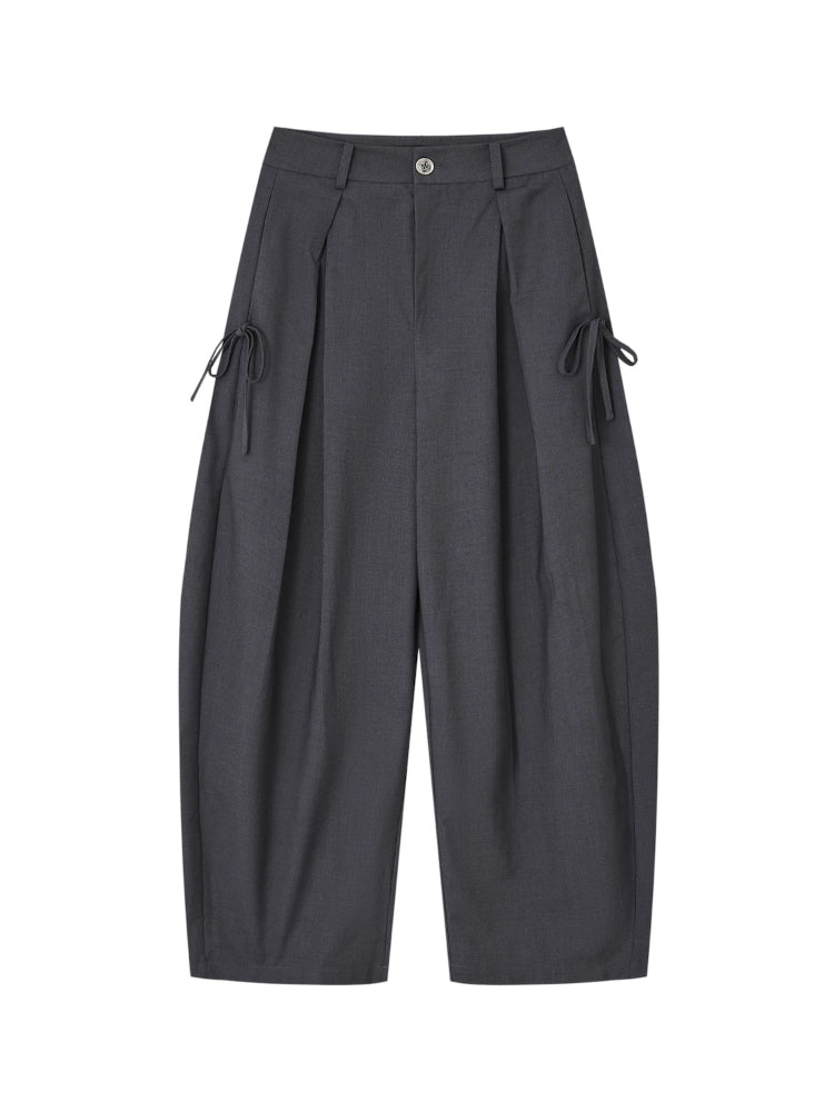 American-Style Wide-Leg Draped Scimitar Pants