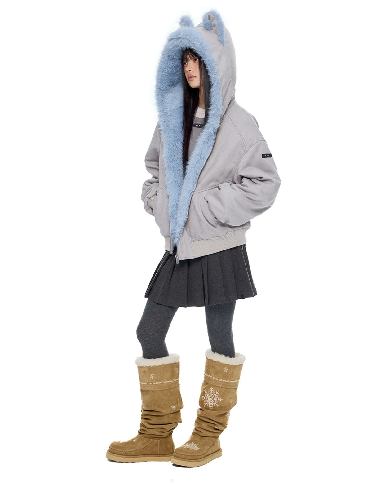 Faux Suede Cat Ear Jacket