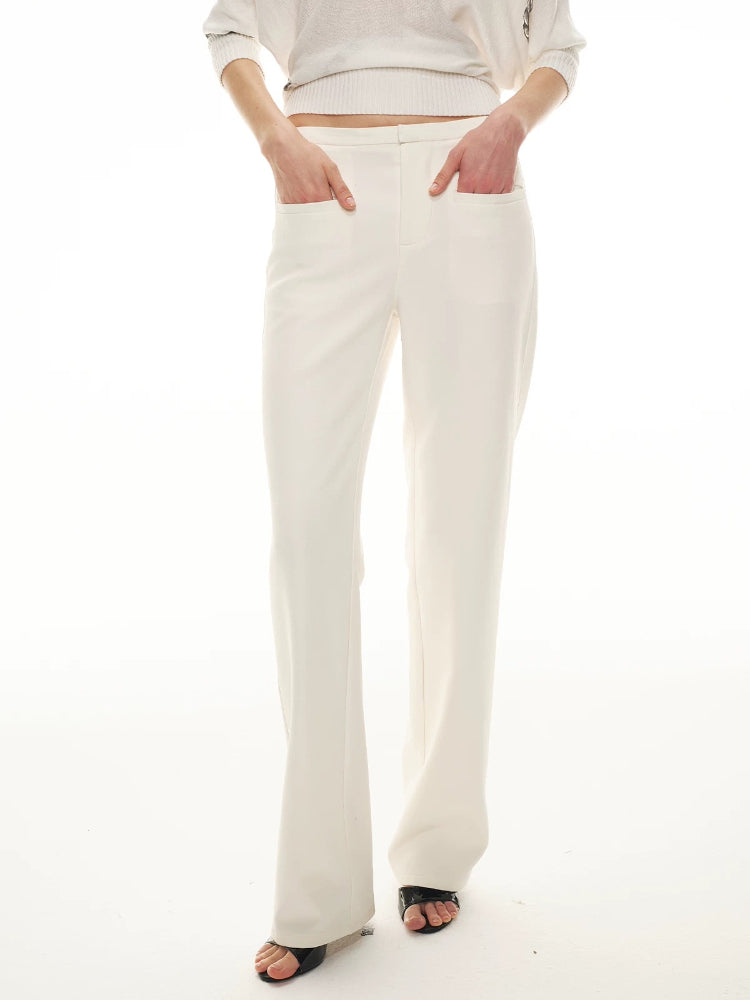Classic White Straight Trousers