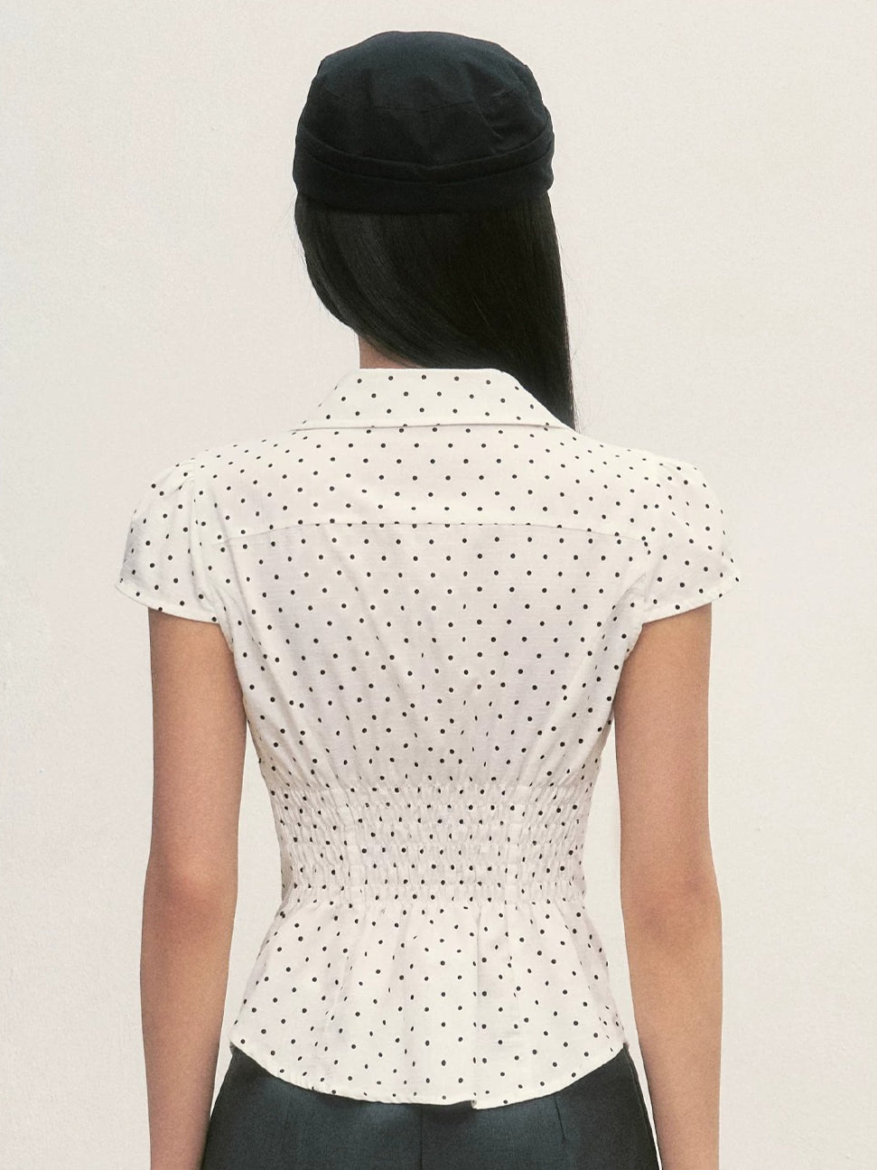 Polka Dot Puff Blouse