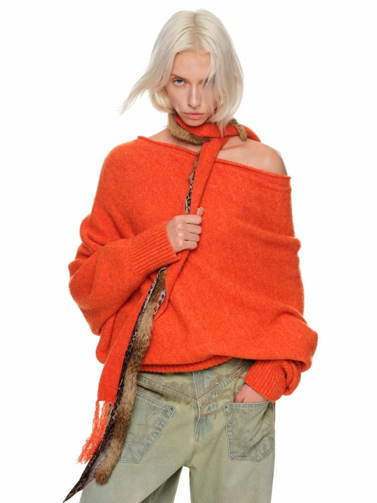 Off-Shoulder Oversized Sweater