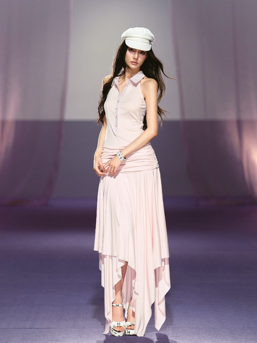 Shirt Collar Vest Dress