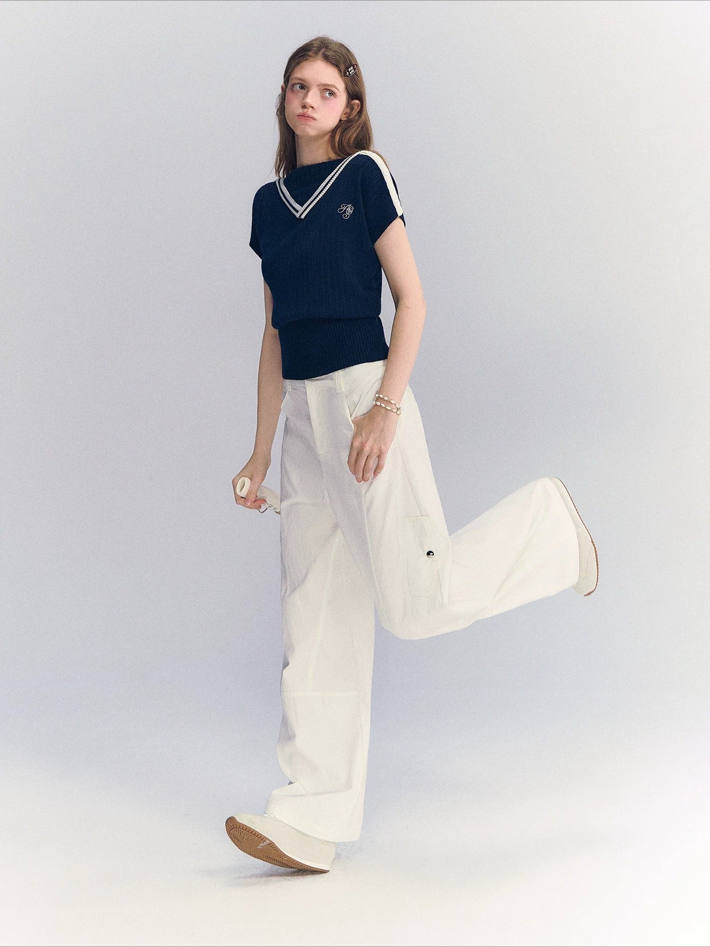 Contrast Knit Top