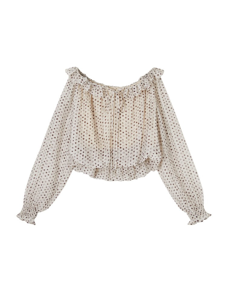 French Off-Shoulder Ruffle Top