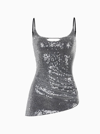 Sequin Sparkly Spaghetti Strap Tank Top