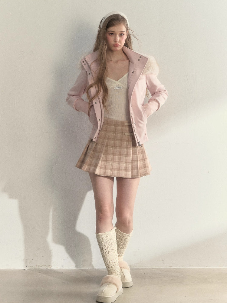 “Oxford Autumn” Wool-Collar Padded Jacket