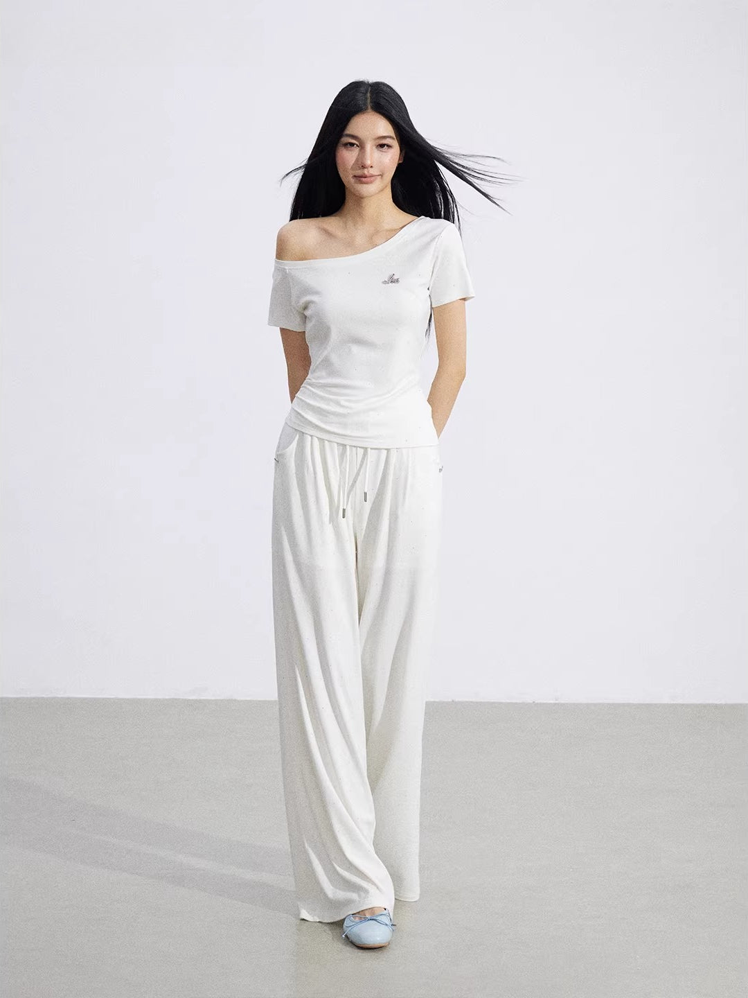 Off-Shoulder Drape Set
