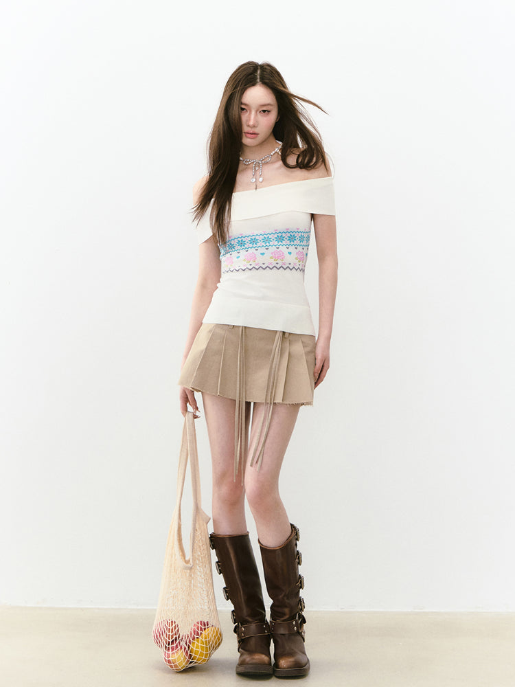 Floral Lace Off-Shoulder Vest