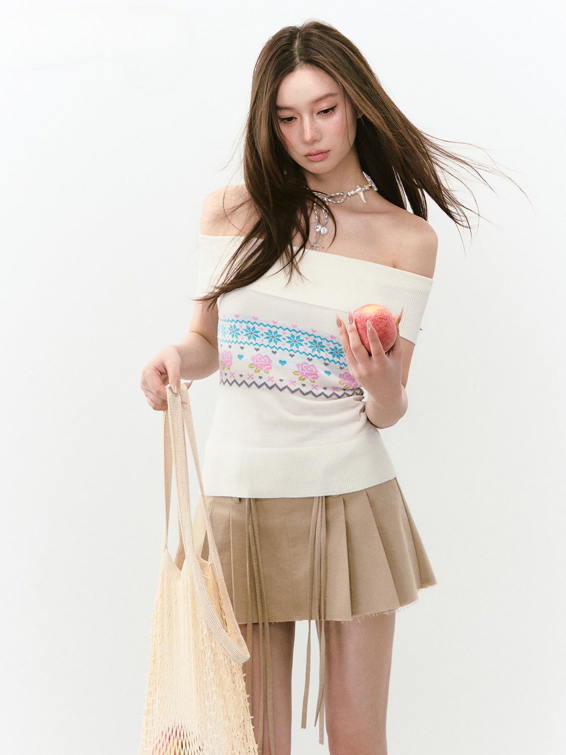 Floral Lace Off-Shoulder Vest