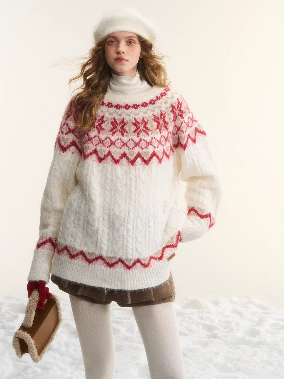 Fair Isle Cable Knit Sweater