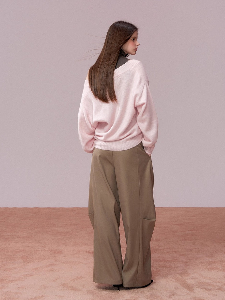 Belted Wide-Leg Tailored Trousers