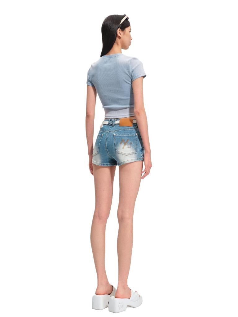 Equestrian Denim Shorts