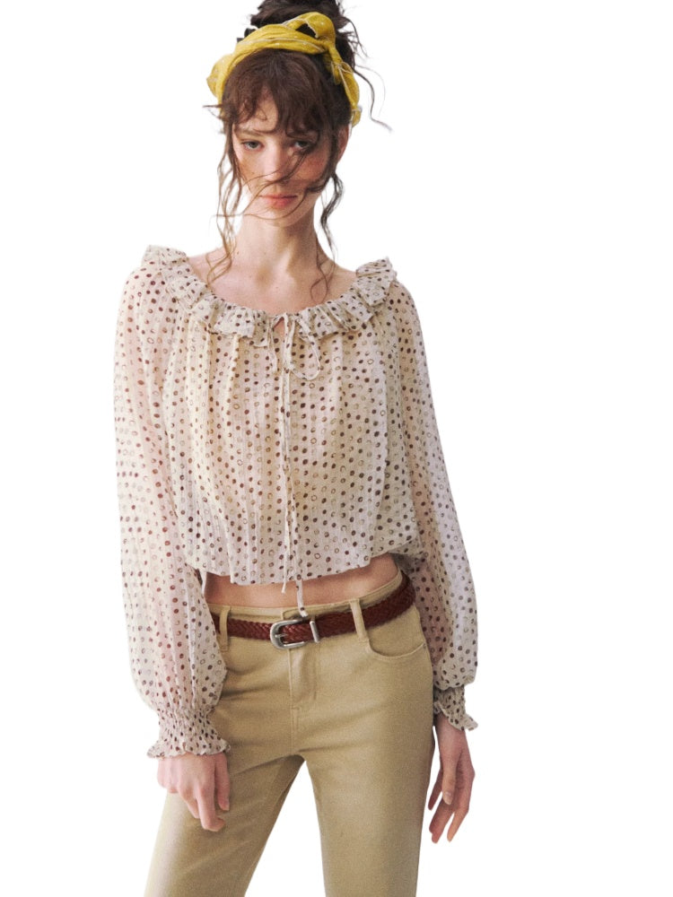 French Off-Shoulder Ruffle Top