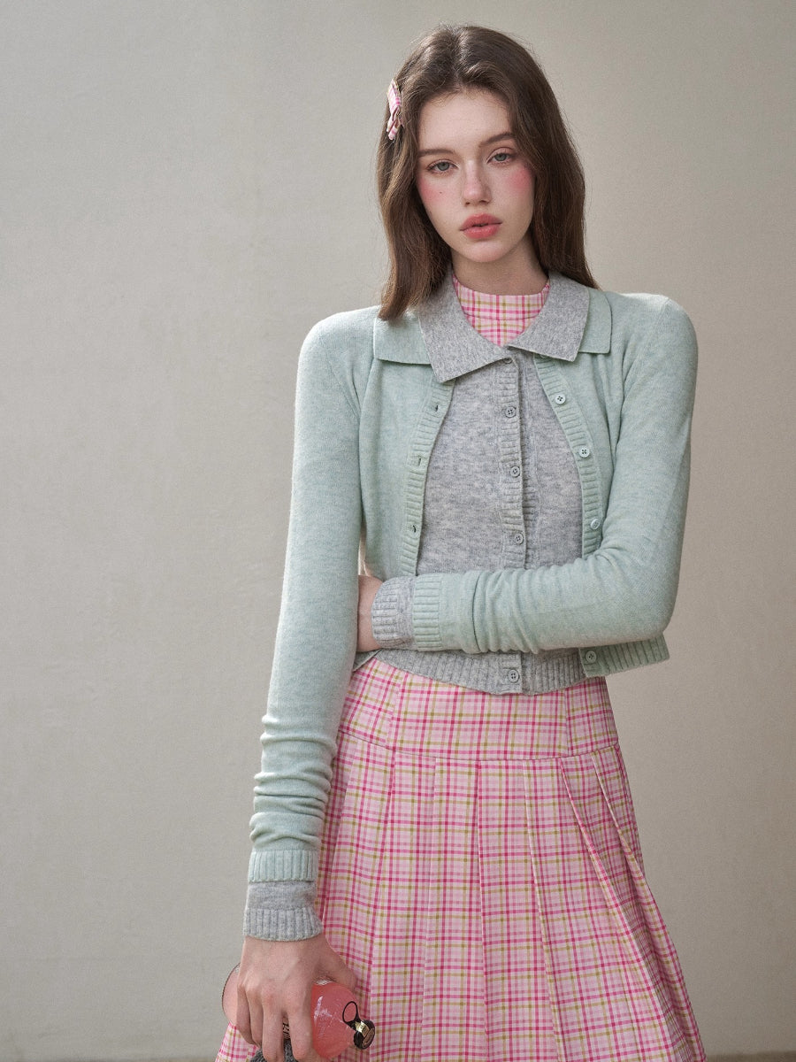 Silky Wool Cropped Cardigan