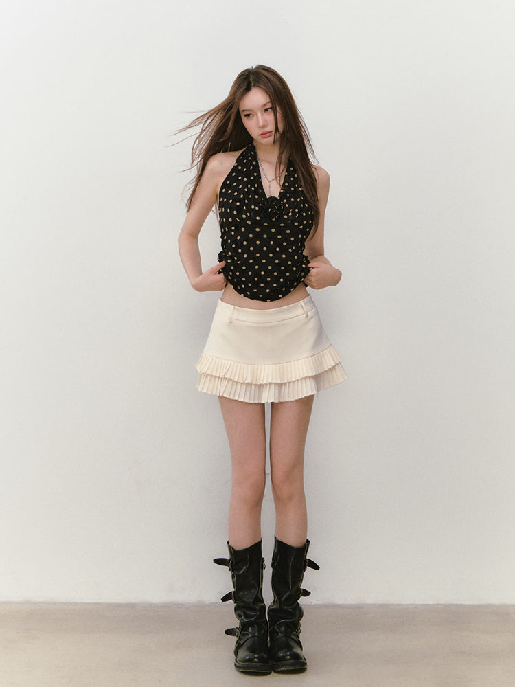 Polka Dot Rose Halter Vest