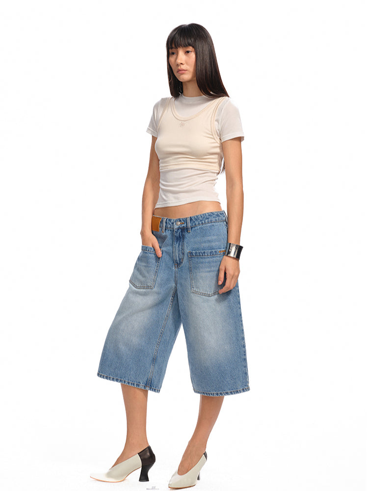 Washed Low - Rise 5 - Inch Denim Shorts