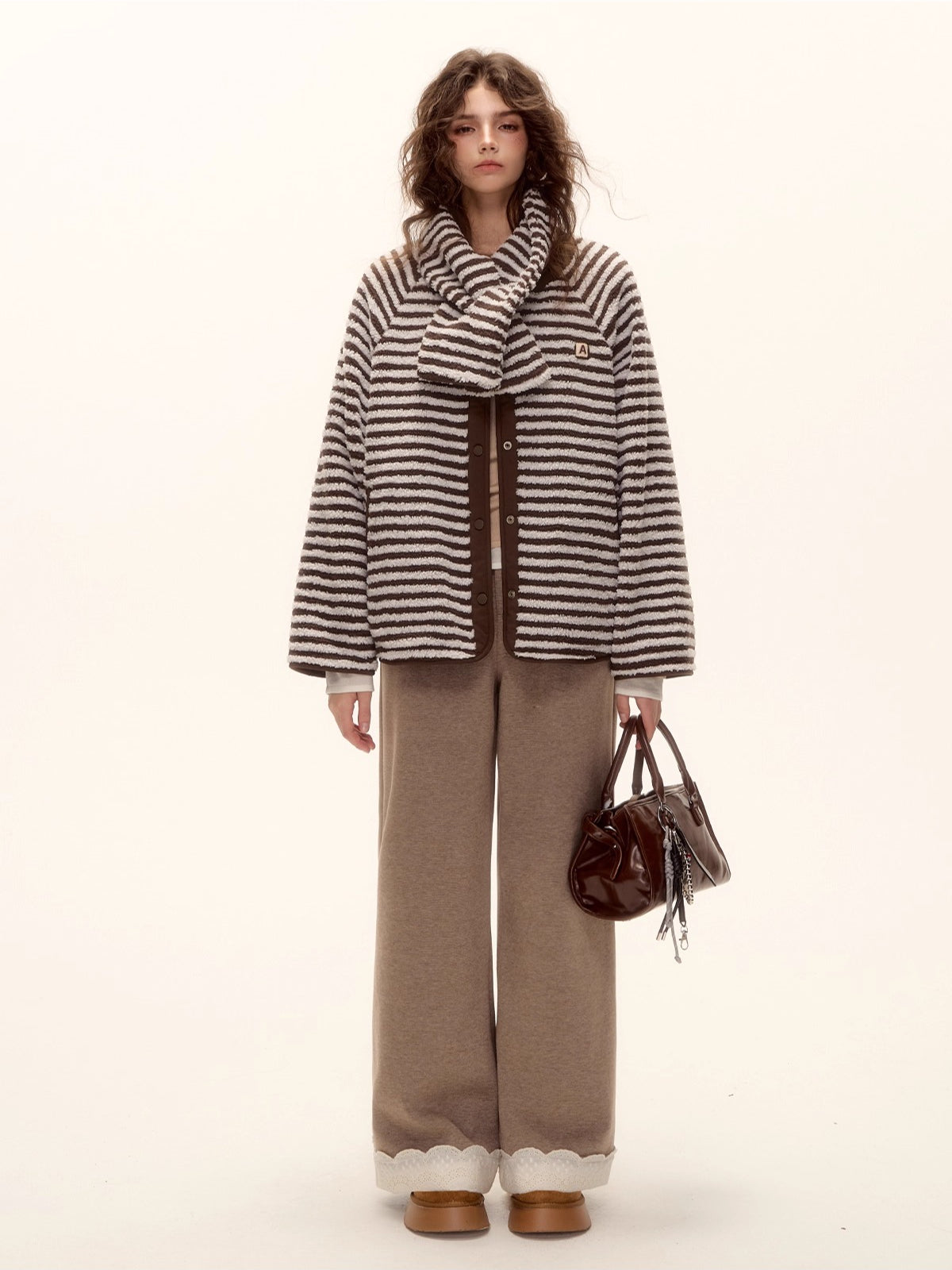 Reversible Striped Sherpa Jacket