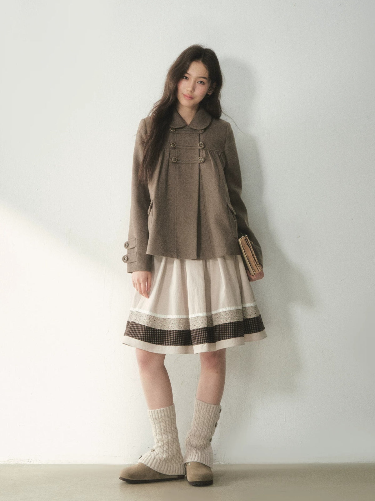 Chestnut Napoleon Wool Blend Coat