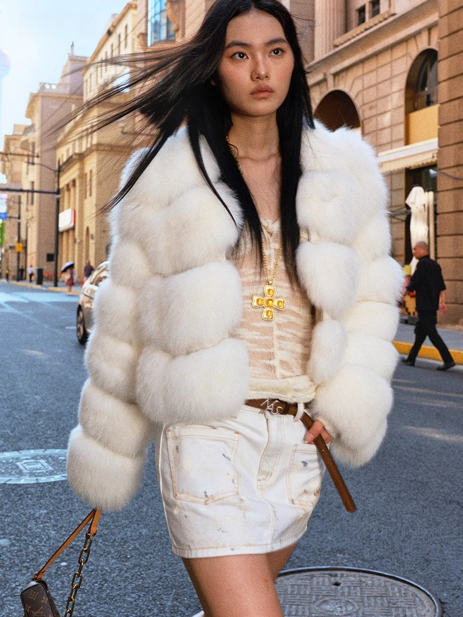 Polar Shearling Fox Fur Jacket