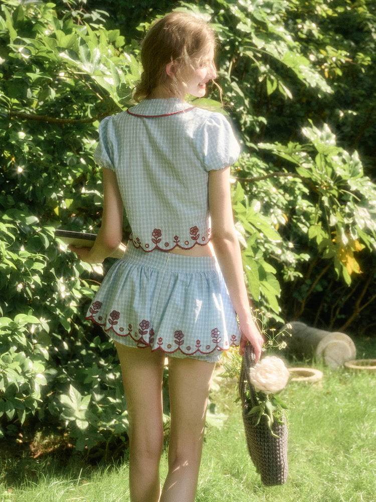 Lace Embroidered Airy Shirt & Skirt Set