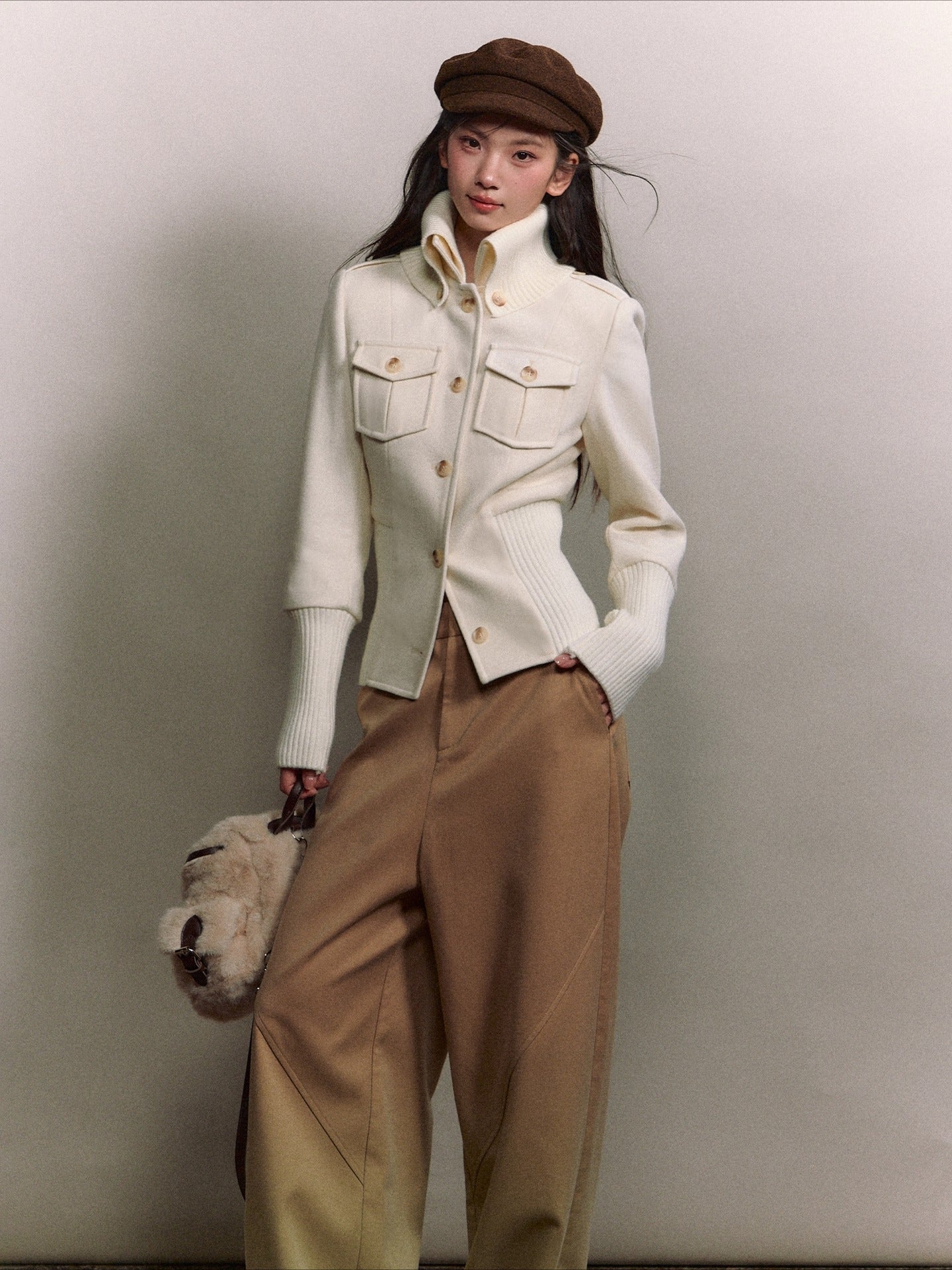 Vintage Sailor Collar Woolen Jacket