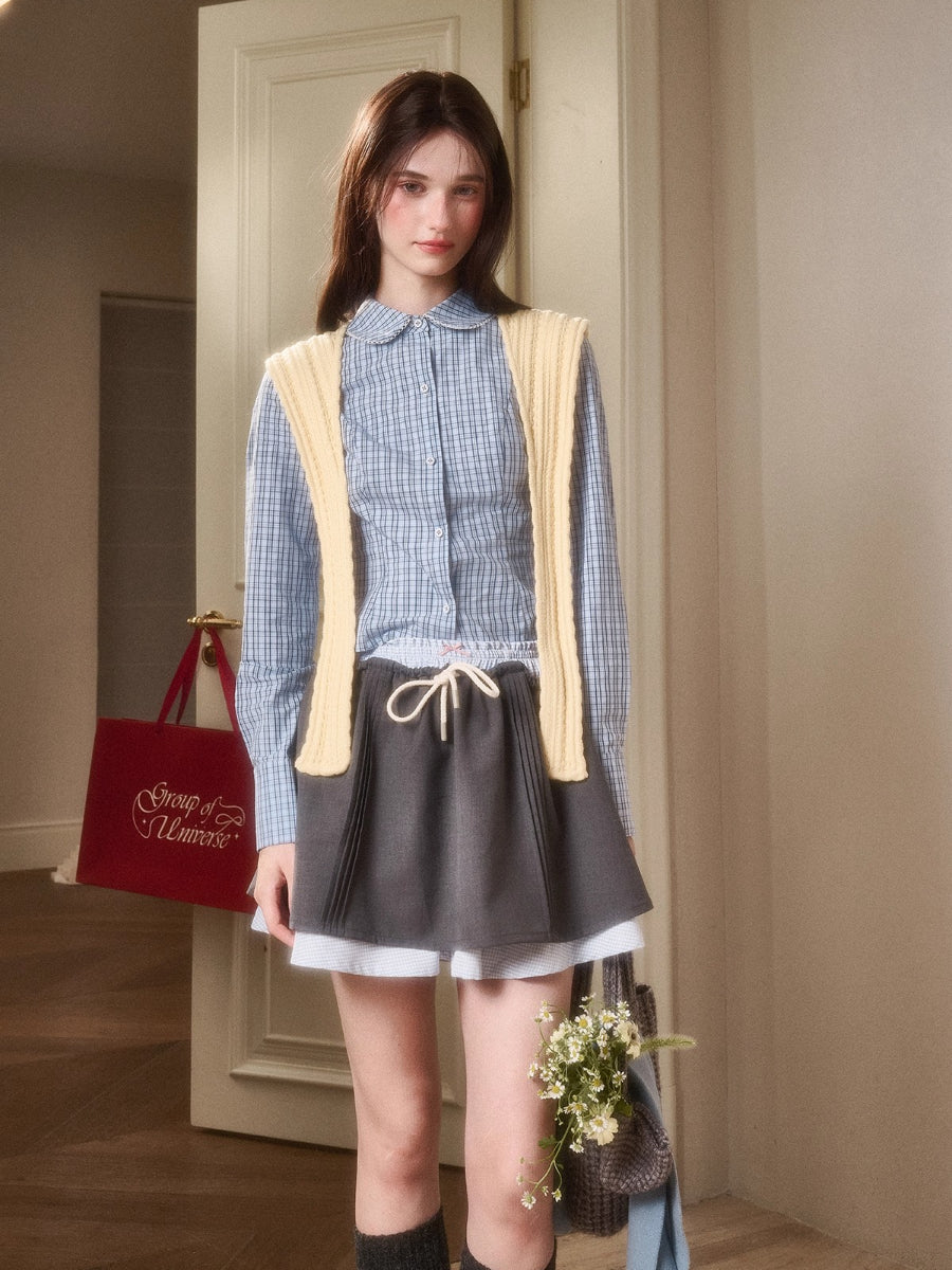 “Cloud” Natural Cotton Plaid Shirt