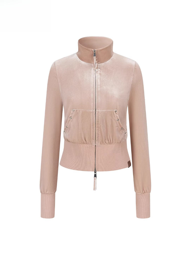 Velvet Sports Sweatshirt & Wide-Leg Pants Set