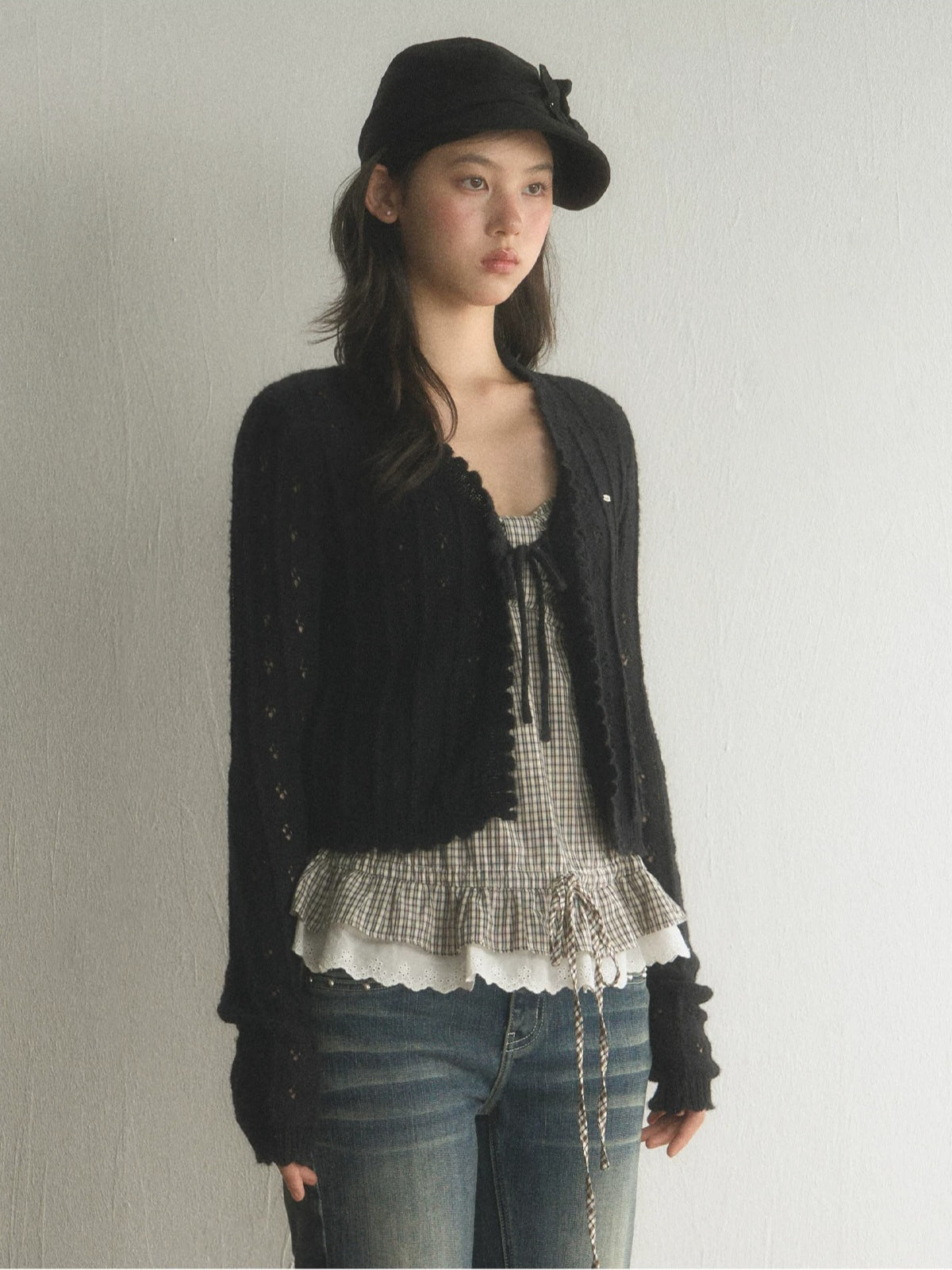 Plaid Ruffle Cami Top
