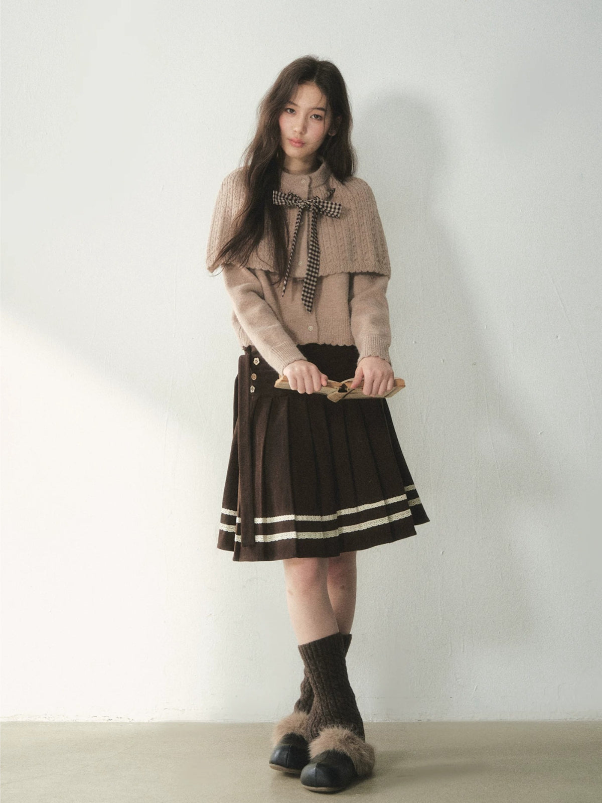 Vintage Bow Cape Knit Sweater