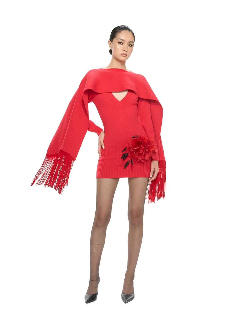 Fringe Knit Dress Set