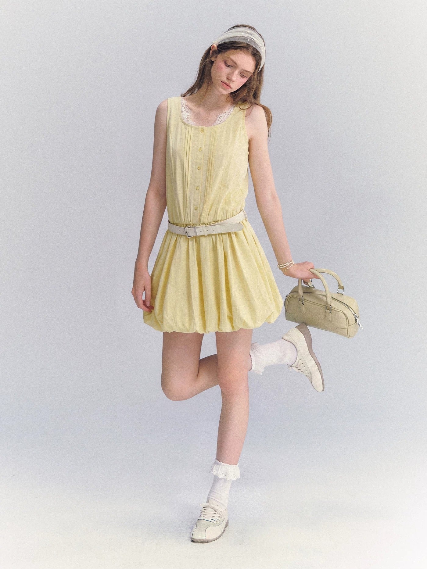 Sleeveless Lace Bubble Dress
