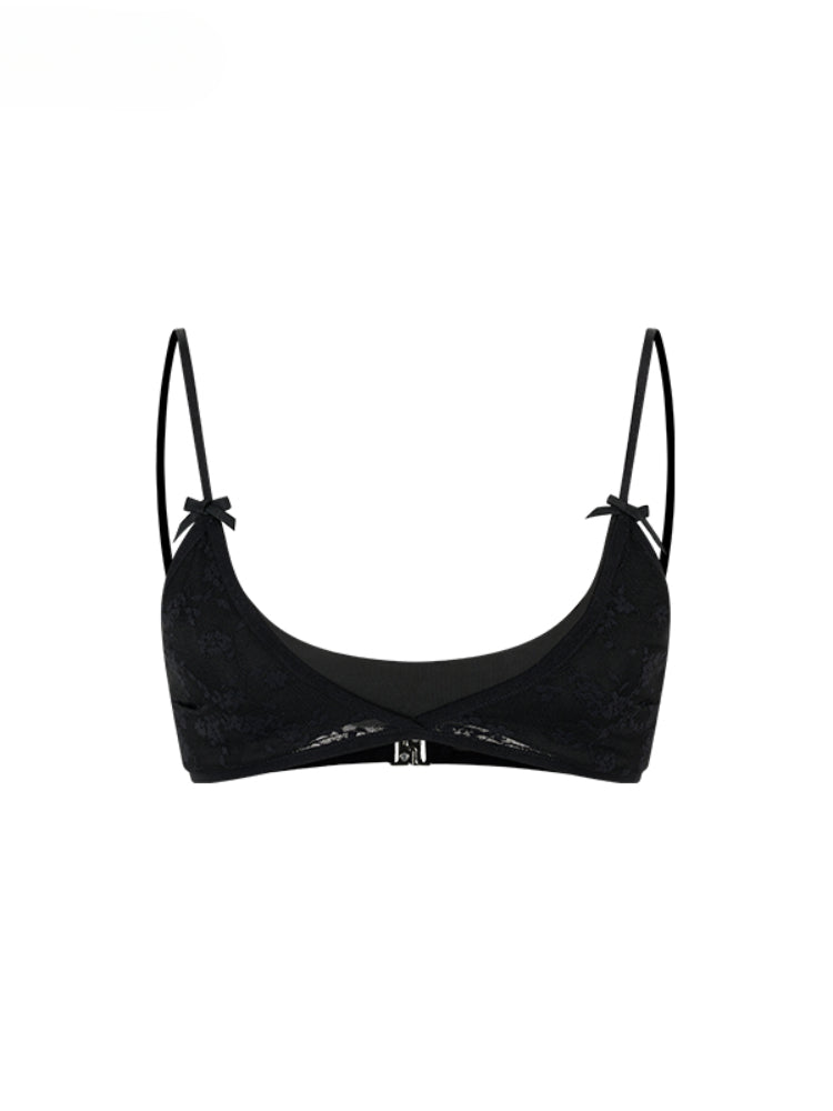 Double-Layer Structure Lace-Spliced Bra