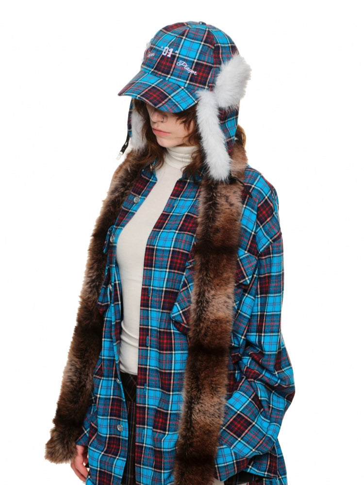 Plaid Brushed Loose Shirt