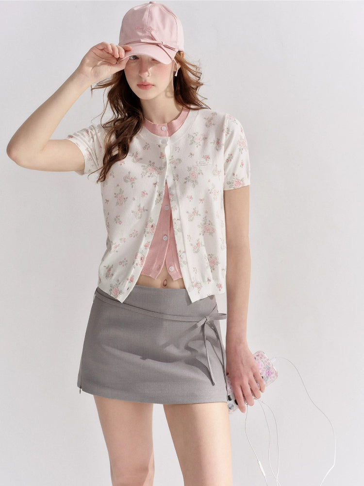 Contrast Floral Knit Top