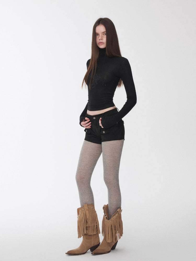 Suede Studded Cargo Shorts