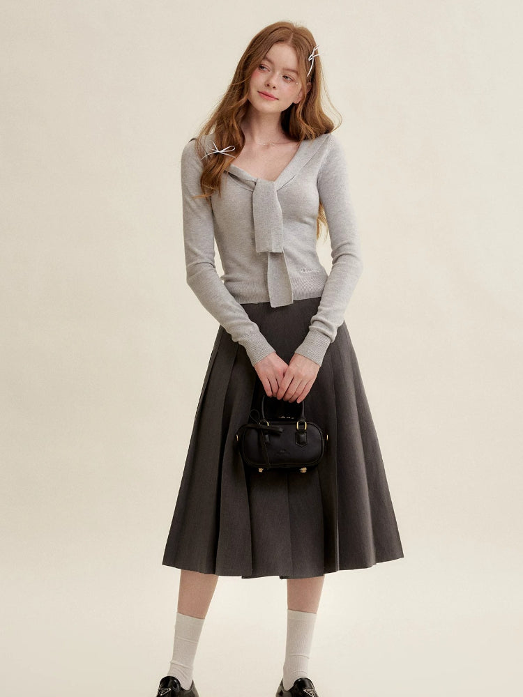 Navy Collar Knit Sweater
