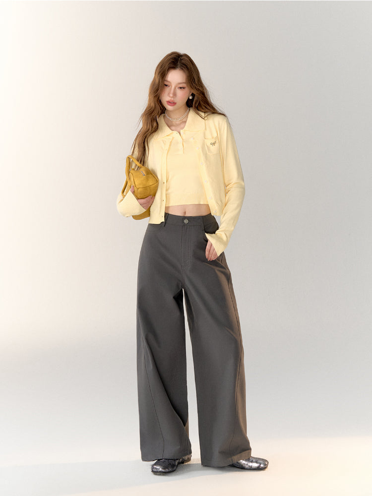 Butterfly Knot Soft Wool Sweater & Vest Set