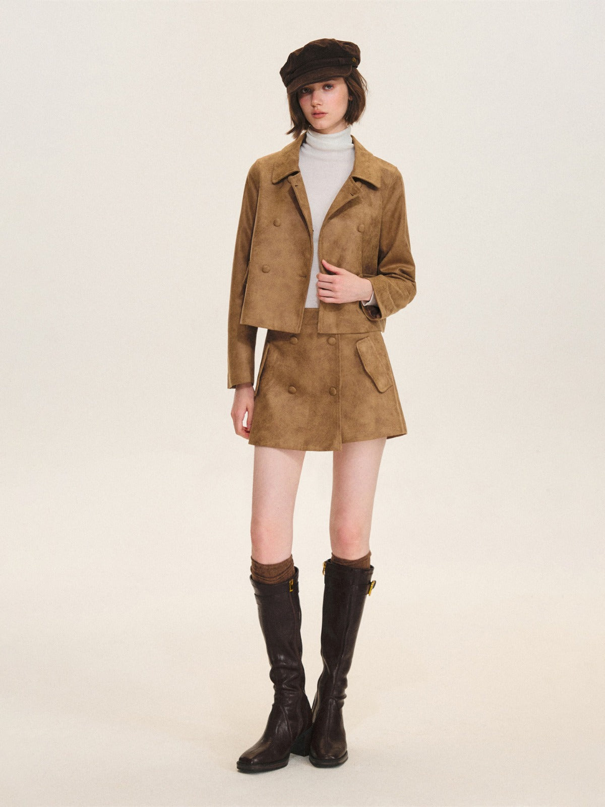 Vintage Leather Jacket & Skort Set