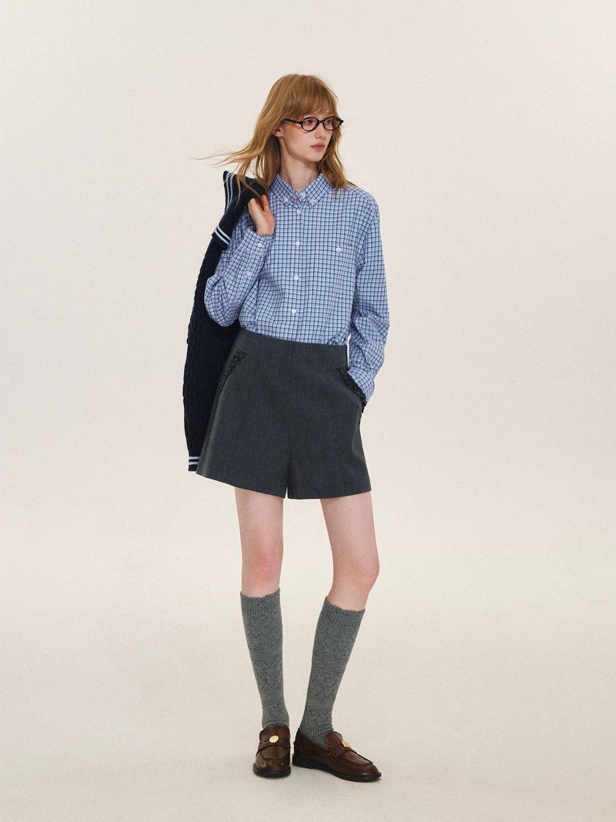 Blue Check Long Sleeve Shirt