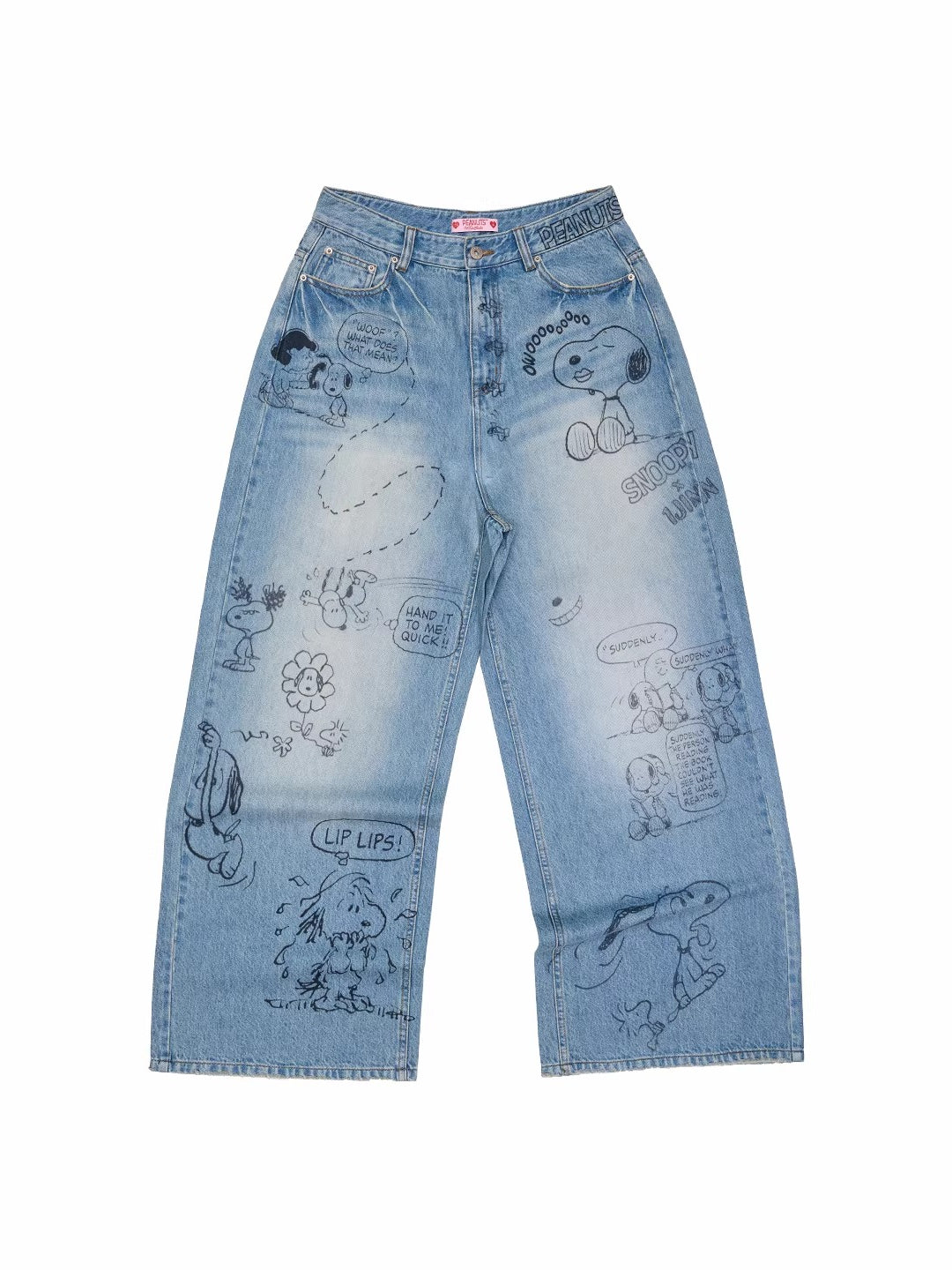 Graffiti Rhinestone Denim Pants