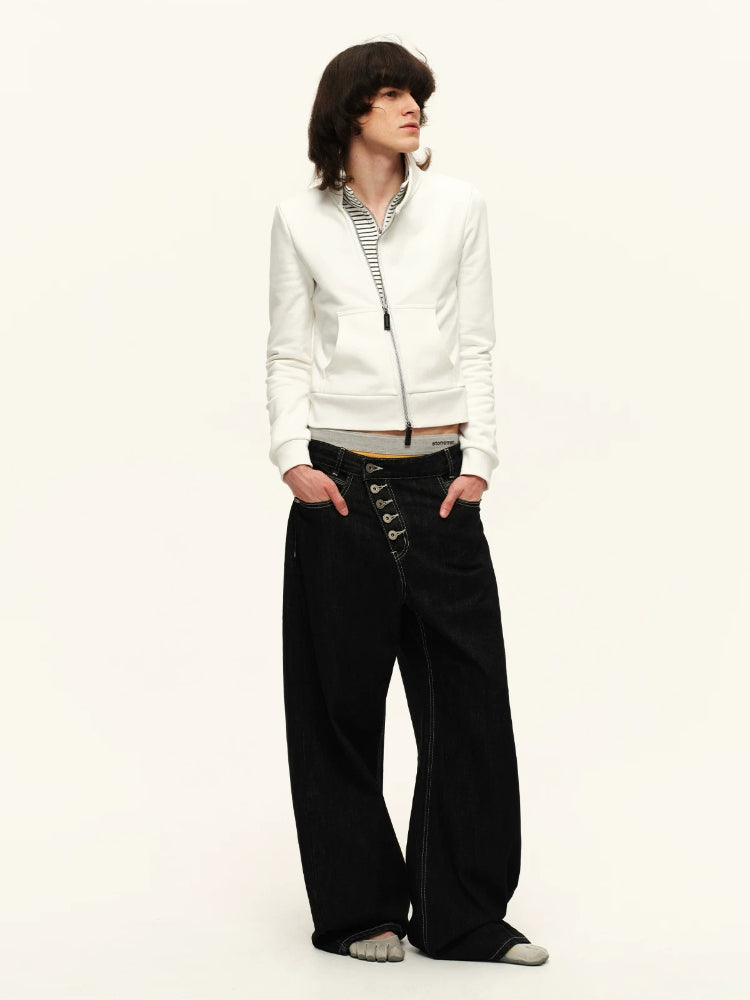Double Zip Sweatshirt Jacket