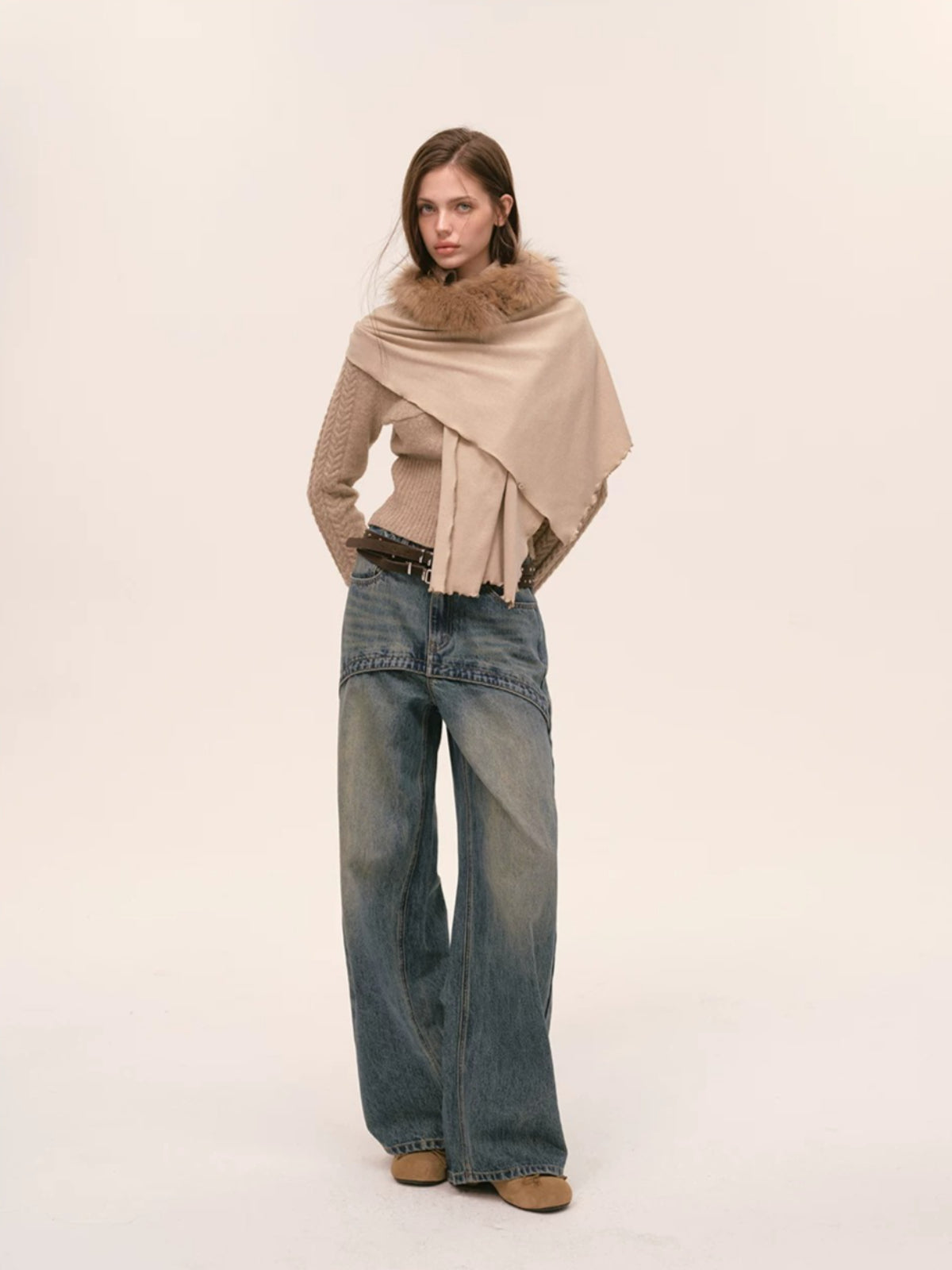 Cable Knit Cardigan & Skirt Set