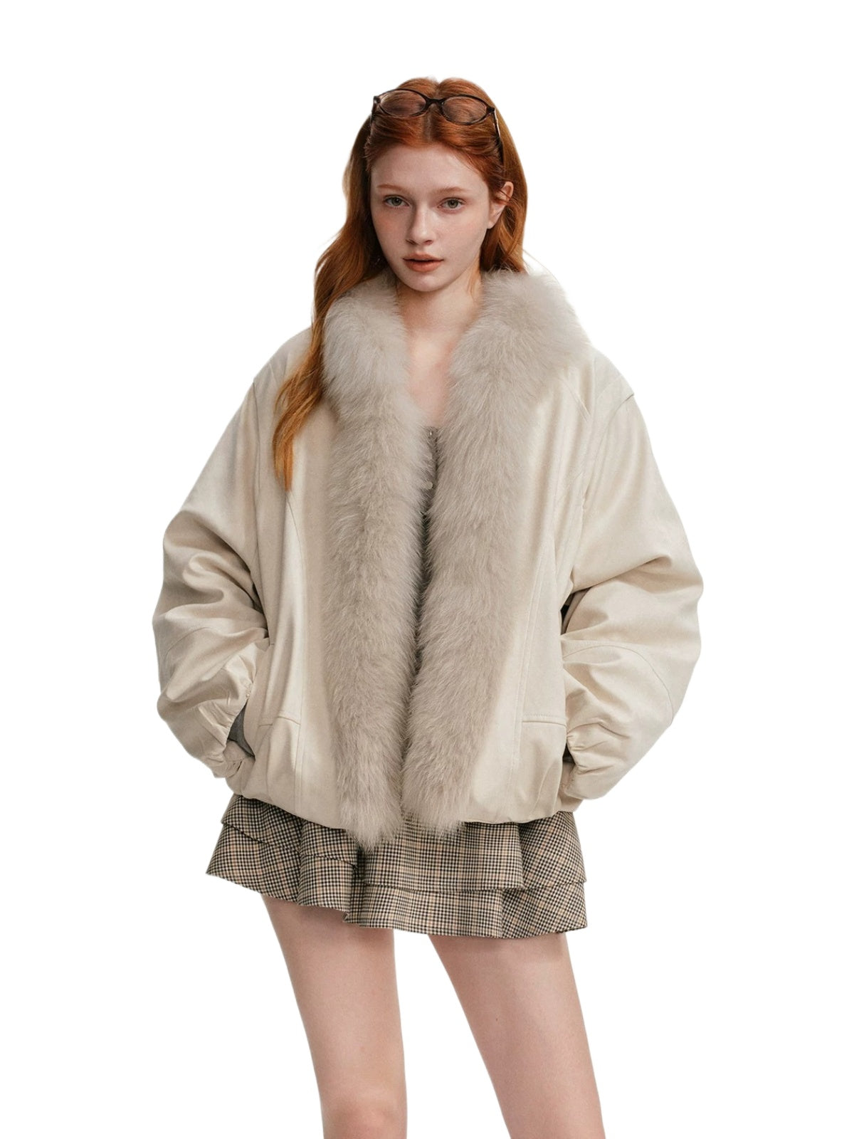 Fox Fur Loose Cropped Thick Coat