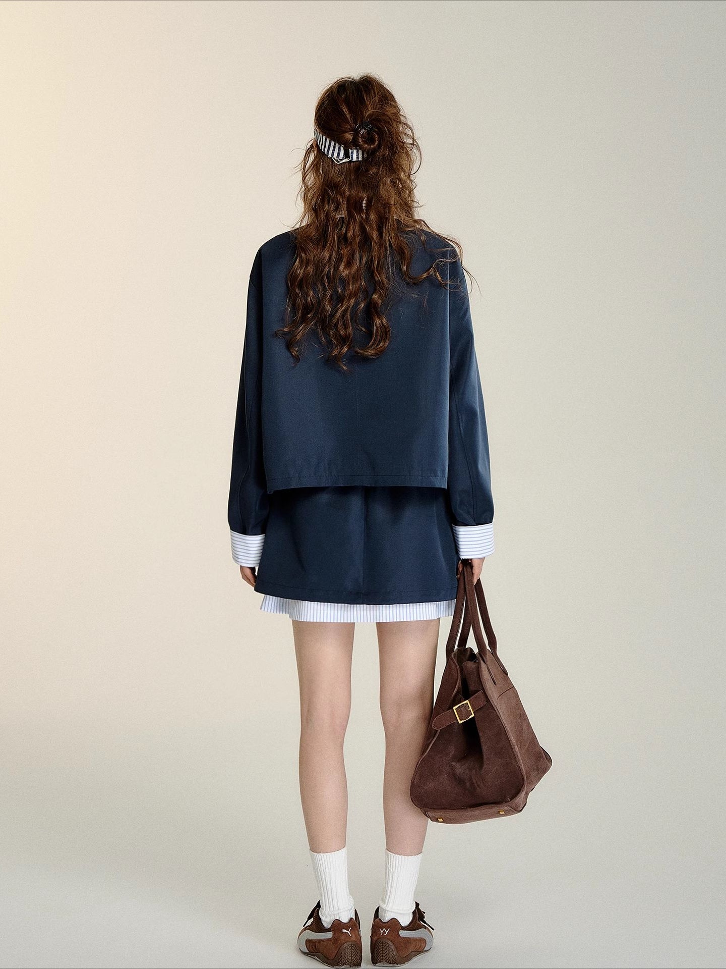 Patchwork Striped Trench