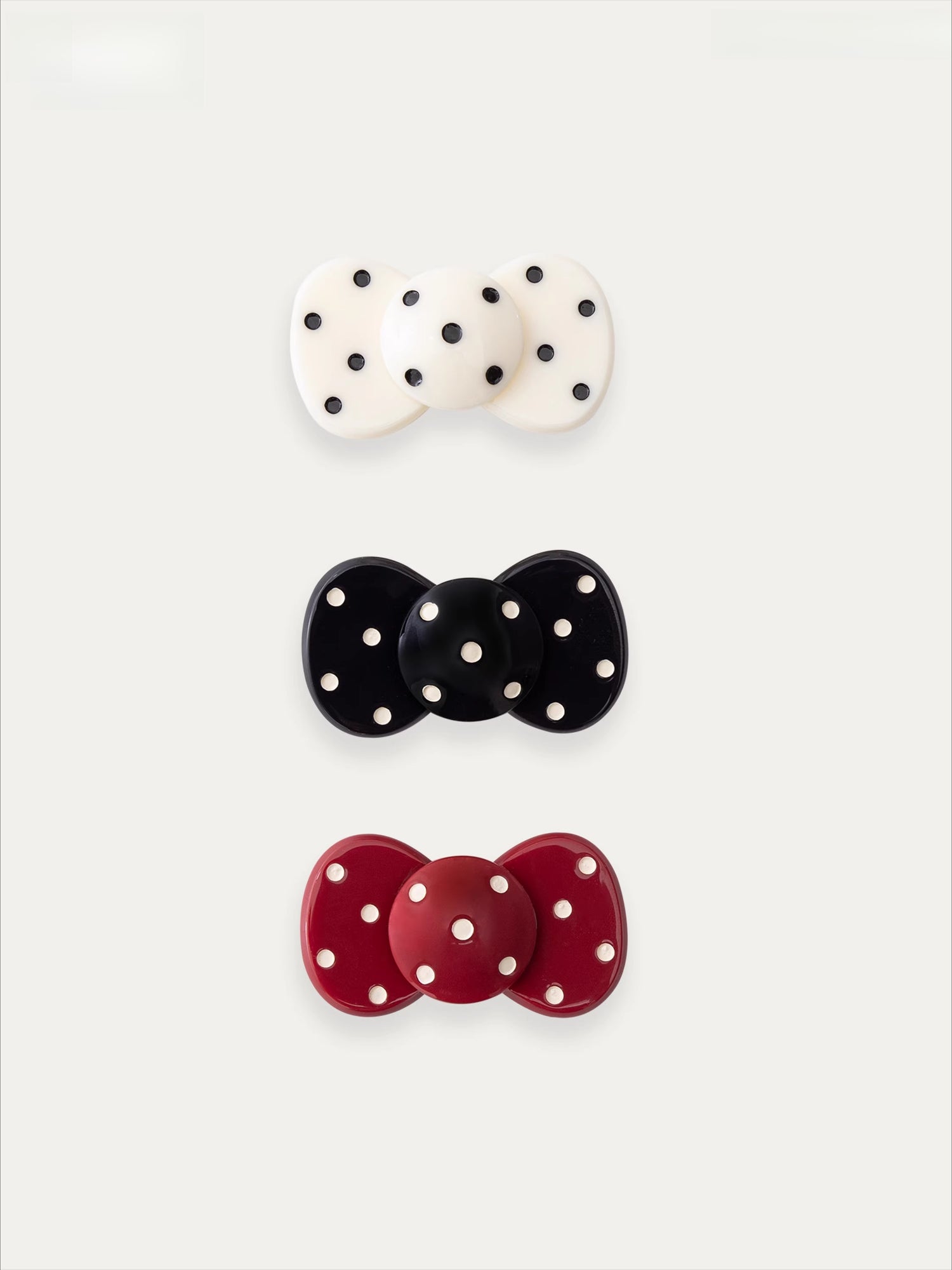 Retro Polka Bow Hair Clip