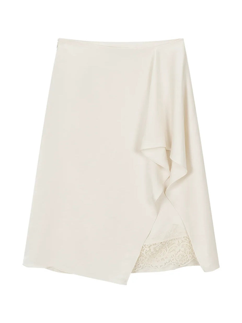 Asymmetric Satin Skirt