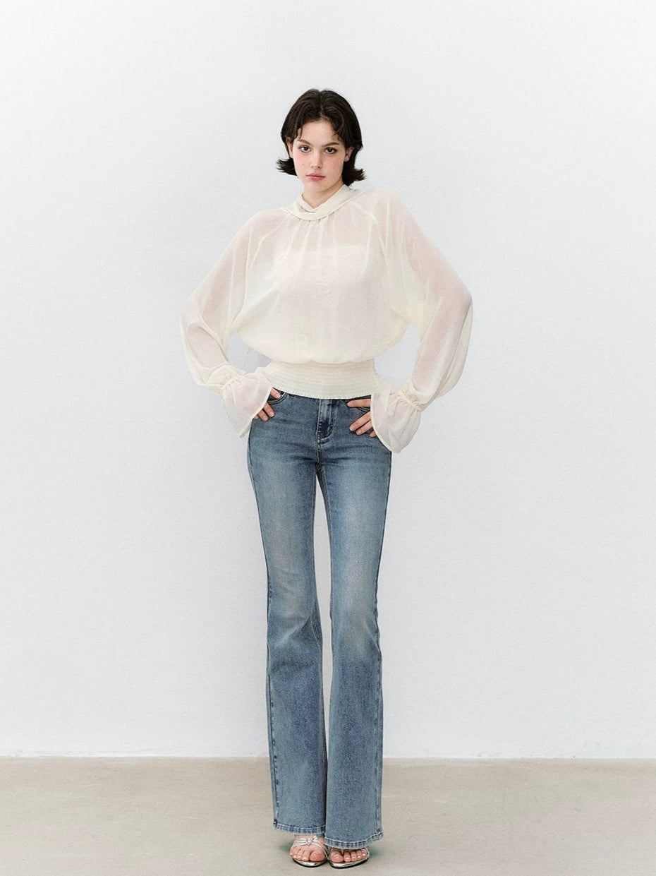 Navy & Blue Vintage Flare Jeans